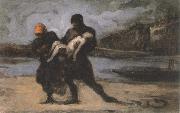 Honore Daumier the rescue oil painting on canvas